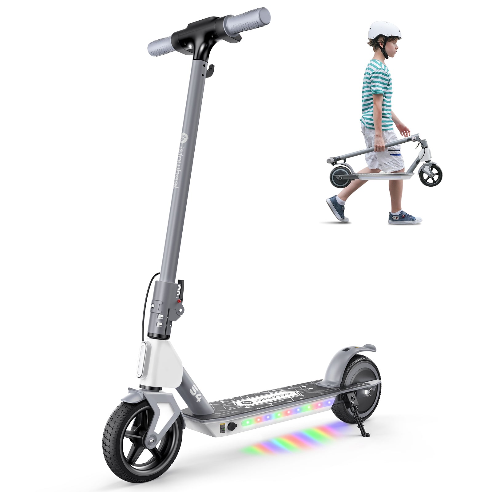 isinwheel S4 Electric Scooter for Kids Ages 6-14