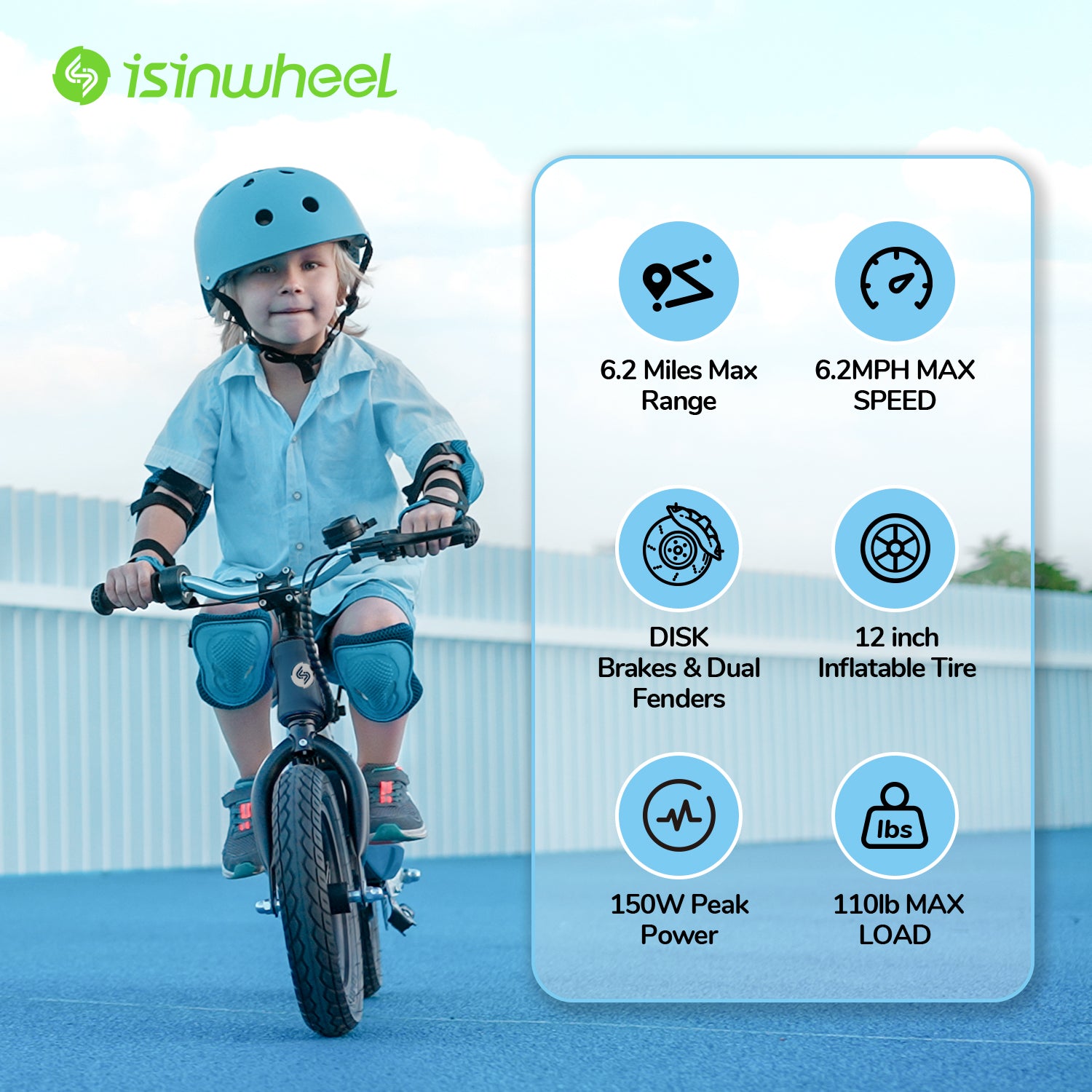 isinwheel SK12 Electric Bike for Kids