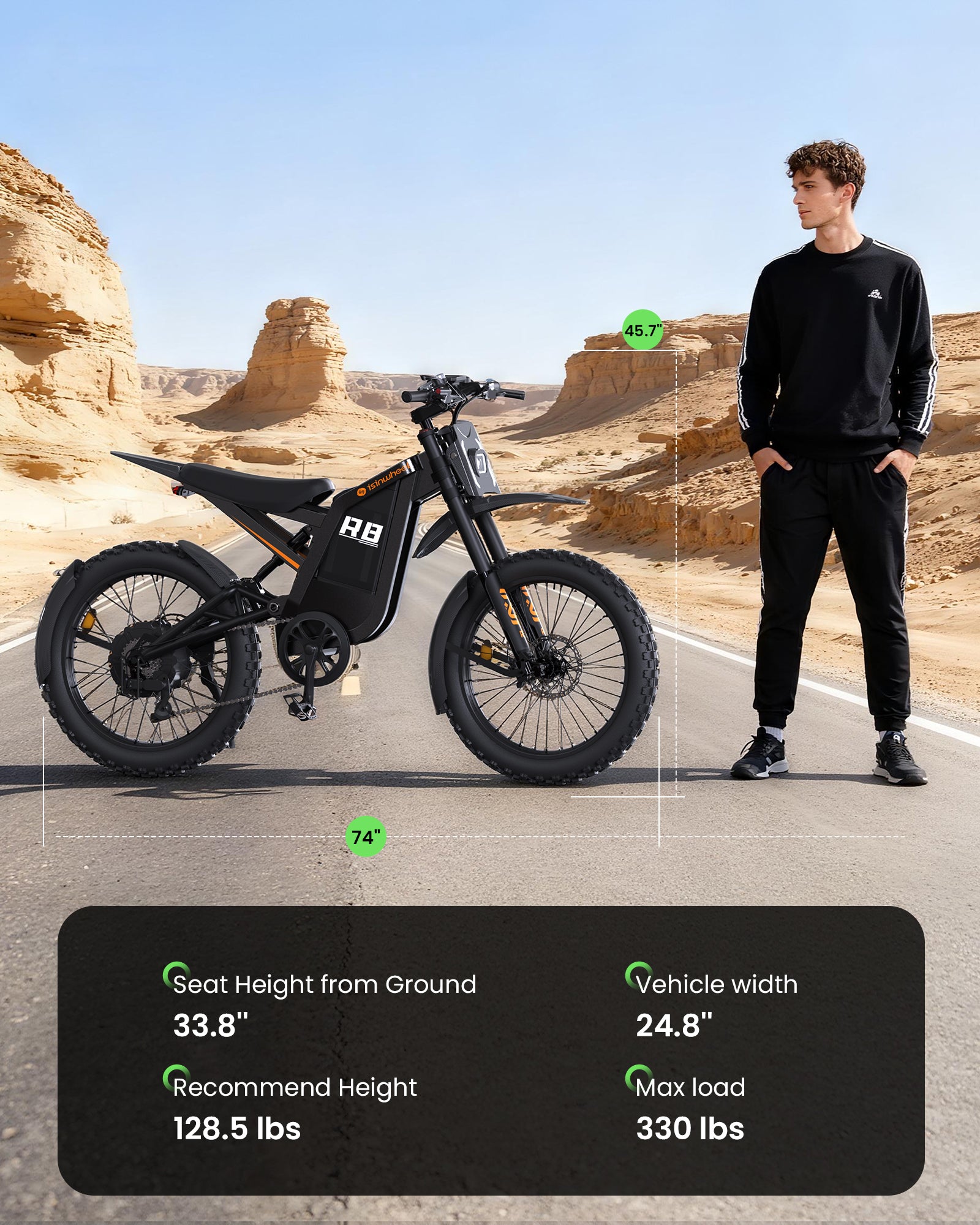 R8 Electric Dirt Bike for Adults 35 MPH & 150 Miles