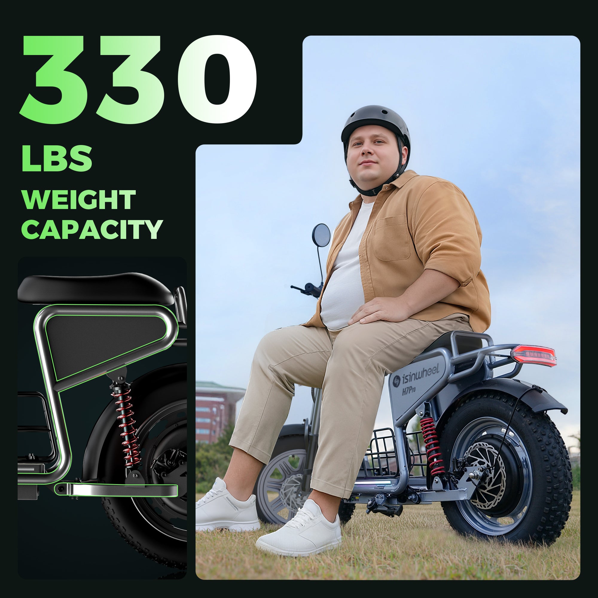 isinwheel H7Pro 1200W High-End Commuting Electric Scooter with Seat