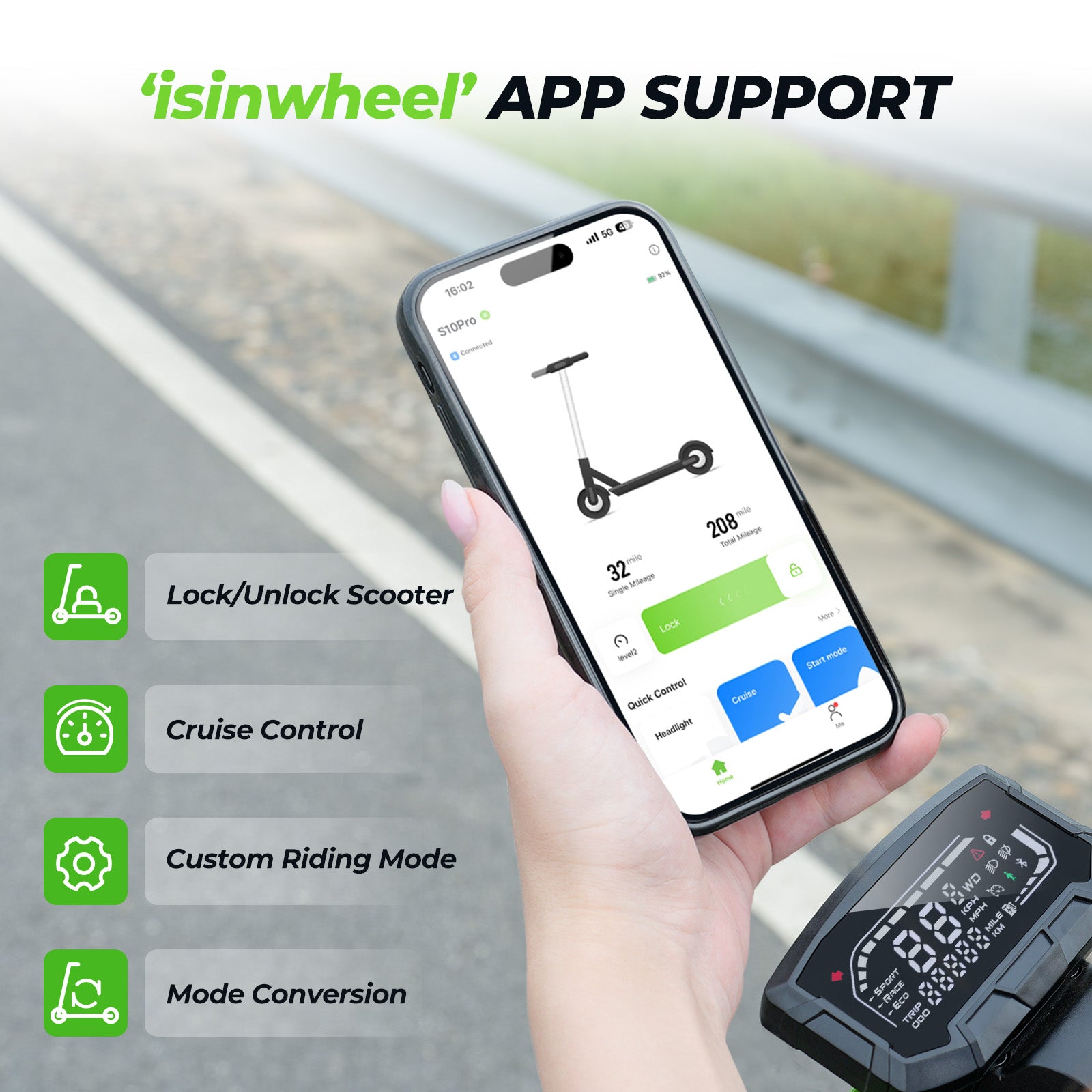 isinwheel S10Pro Commuting Electric Scooter 800W
