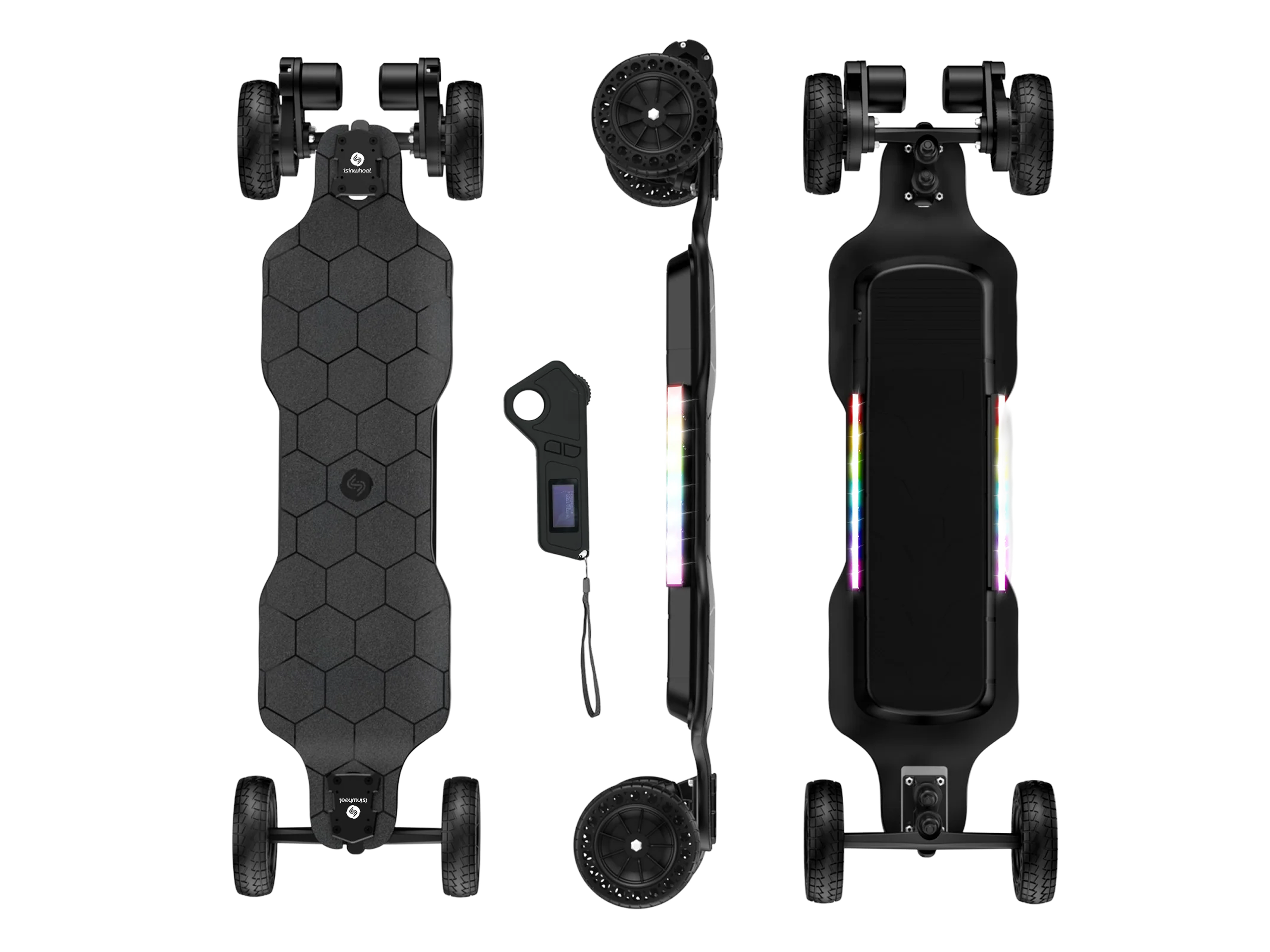 isinwheel V10 Off Road Electric Skateboard with Ambient Light & Remote Control