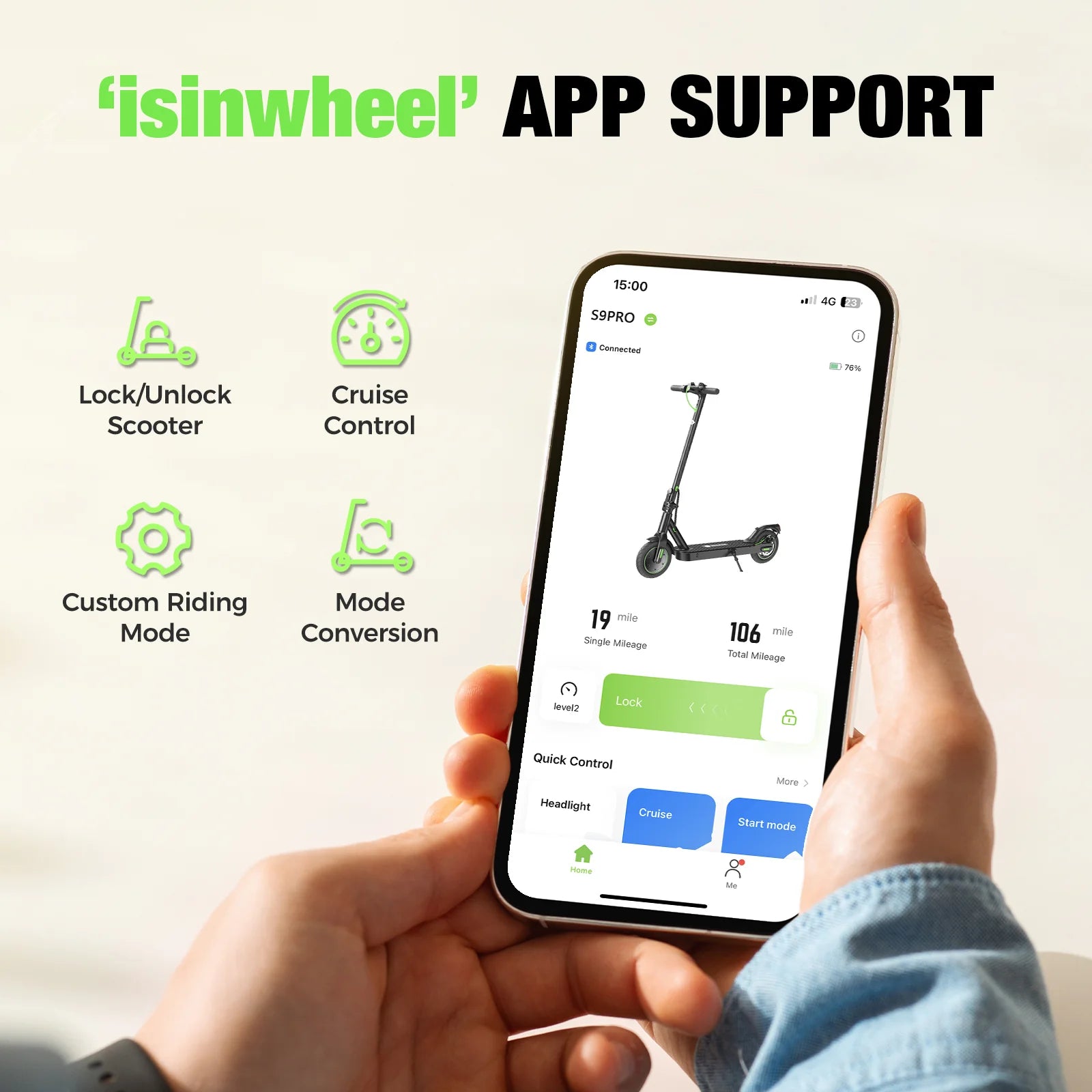 isinwheel S9 Pro Pneumatic Tire Electric Scooter
