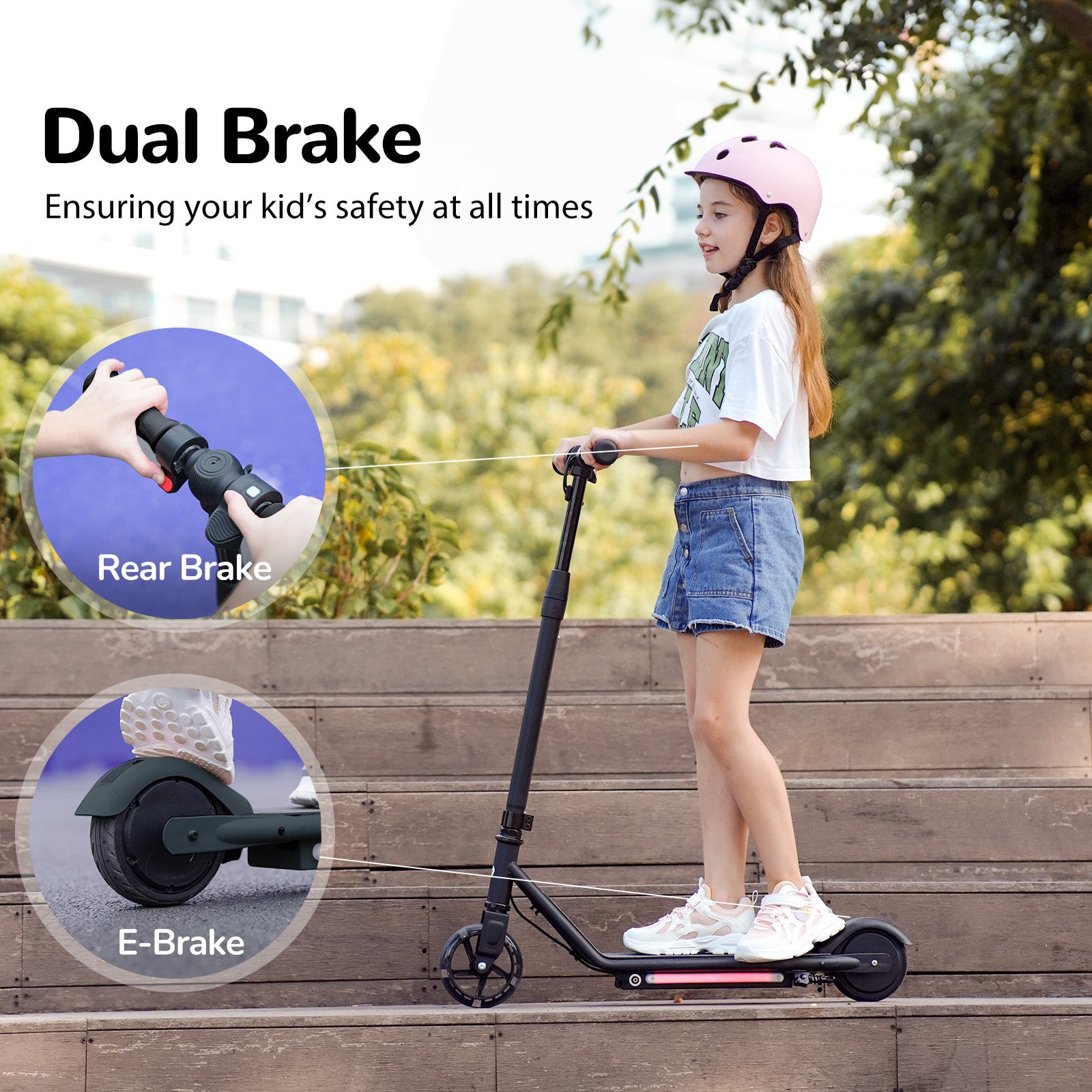 isinwheel S2 Electric Scooter for Kids Ages 6-14