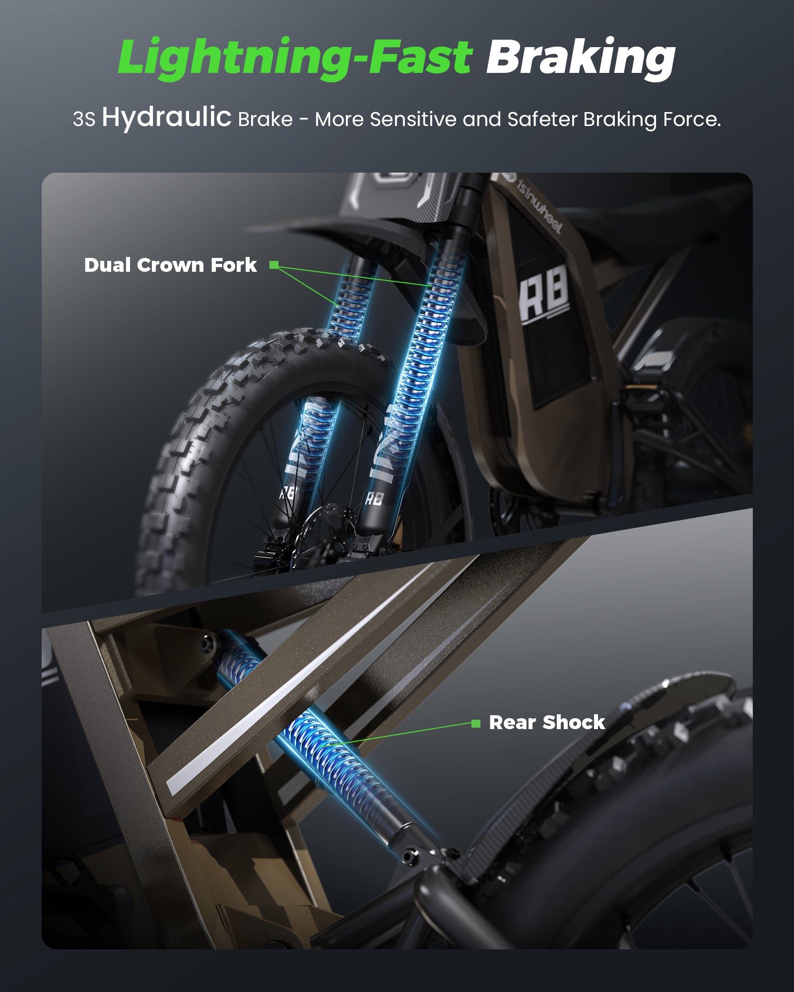 R8 Electric Dirt Bike for Adults 35 MPH & 150 Miles