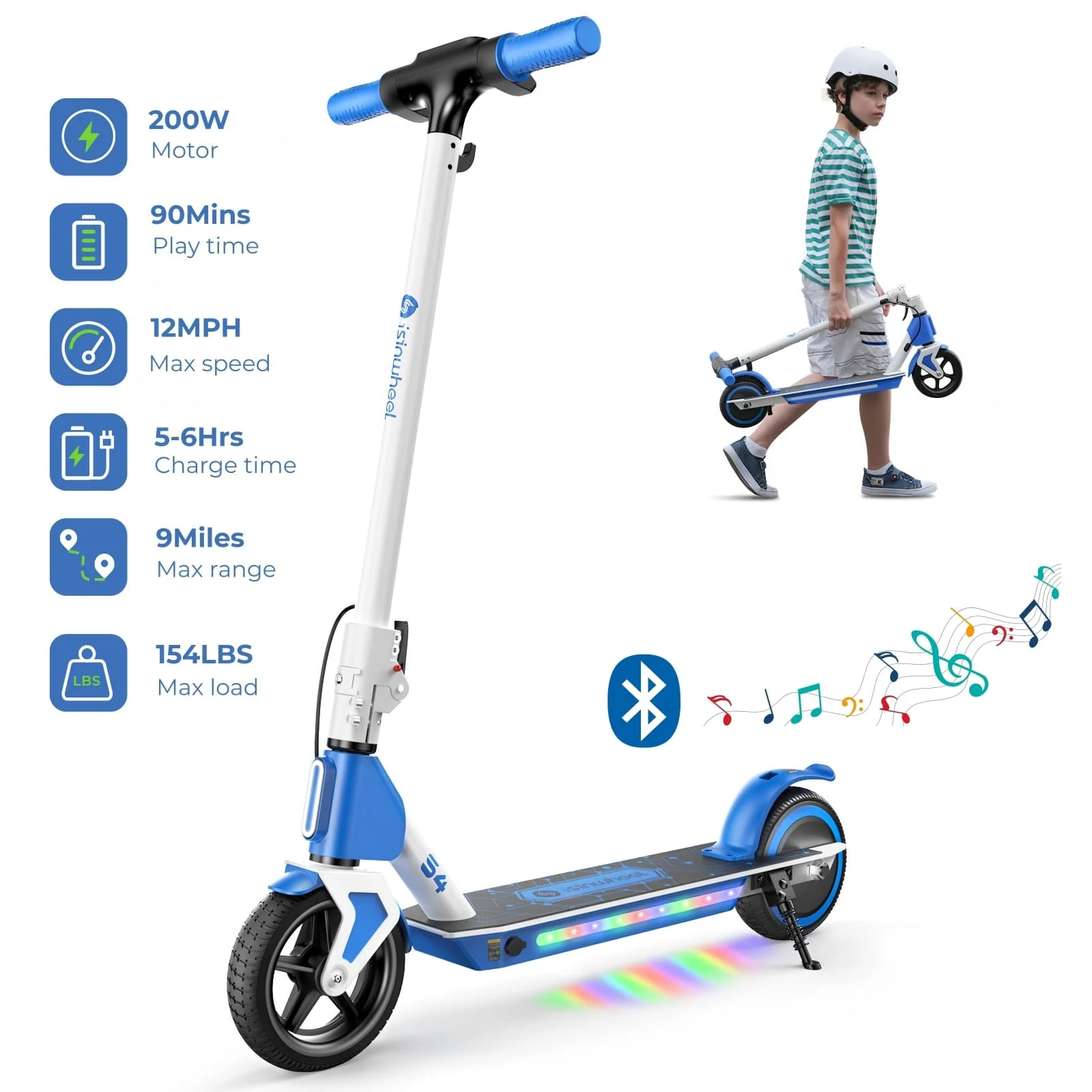 isinwheel S4 Electric Scooter for Kids Ages 6-14