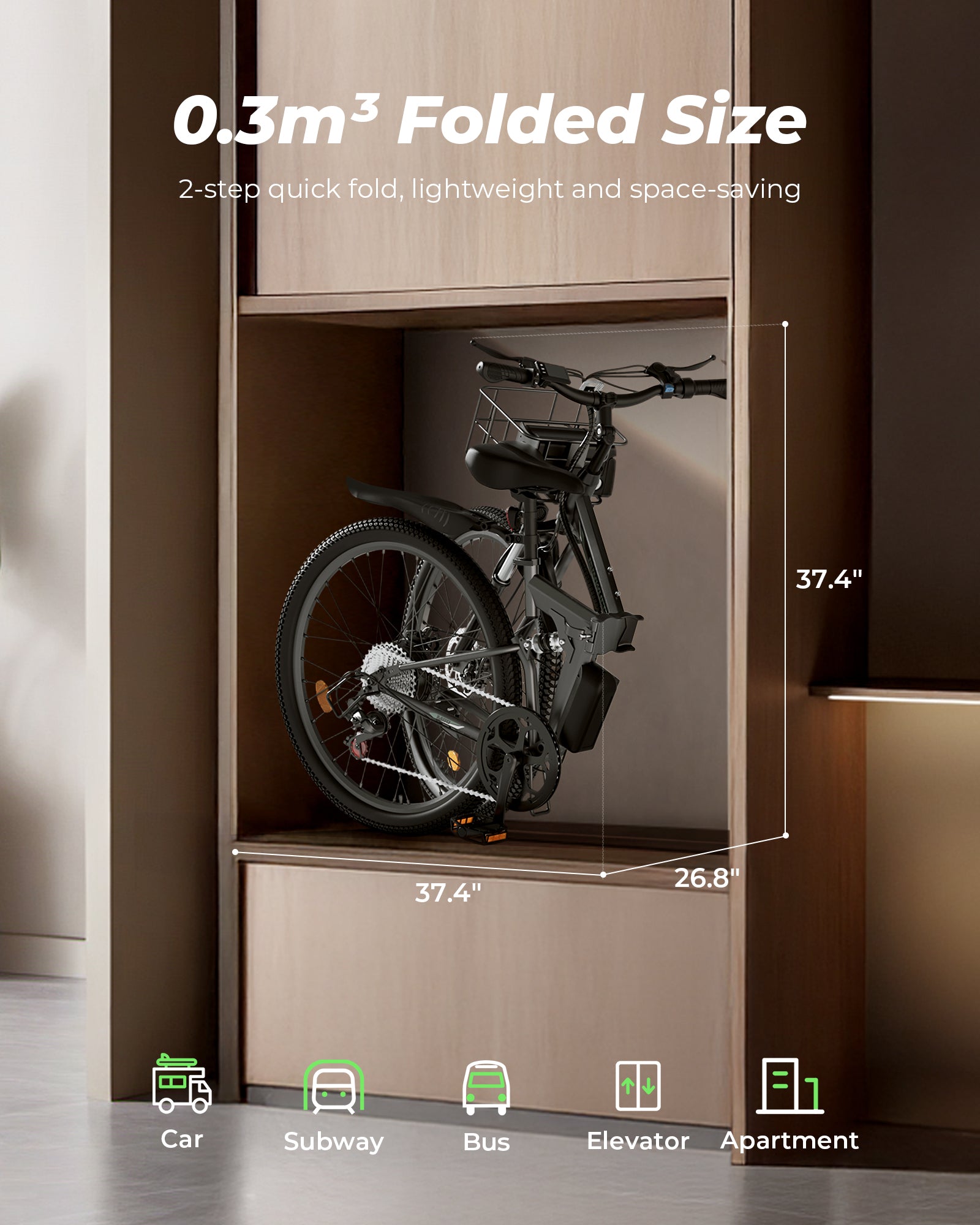 isinwheel M40 Folding Electric Bike with Basket - AU