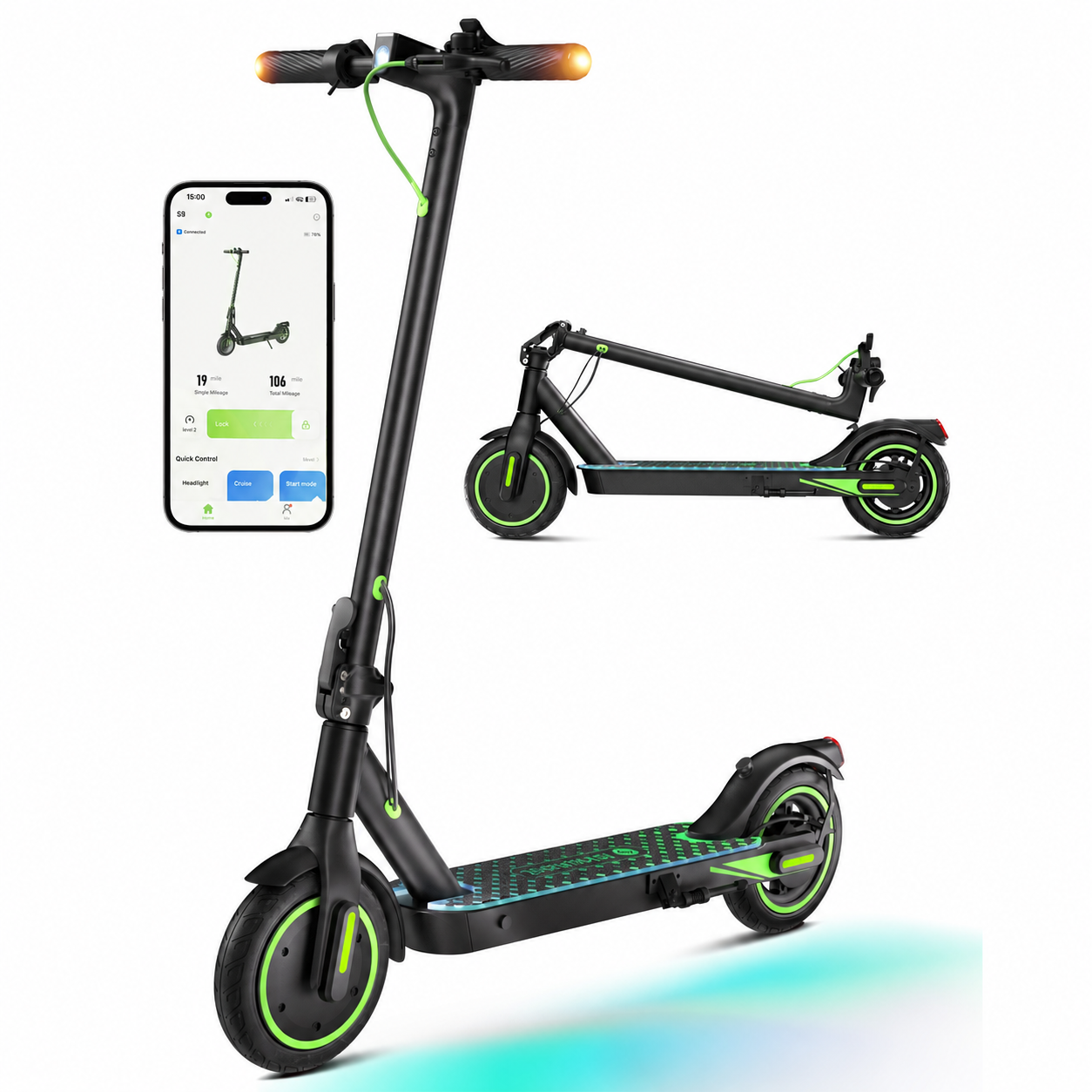 electric pedal scooter isinwheel S9 Pro Foldable E-Scooter for Teens/Adults, 19 Miles Range, 2-Year Warranty