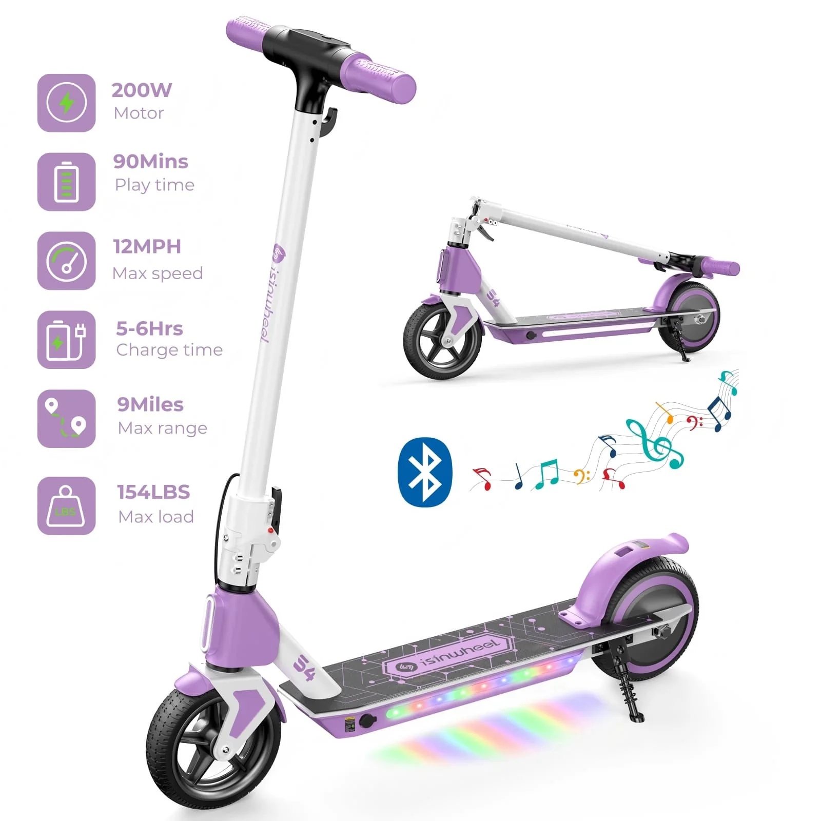isinwheel S4 Electric Scooter for Kids Ages 6-14