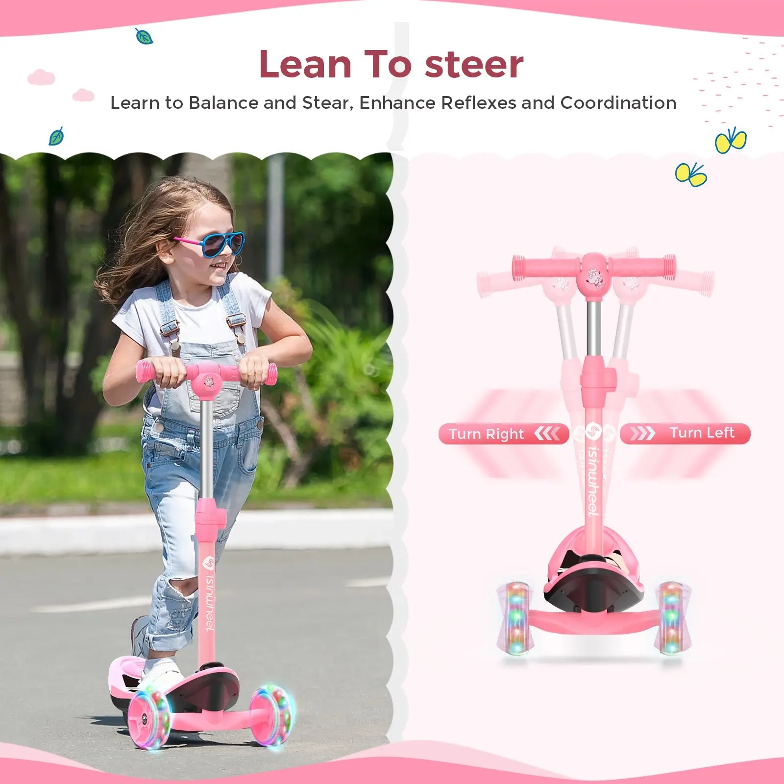 iSinwheel® 2in1 Electric Scooter for Kids pink