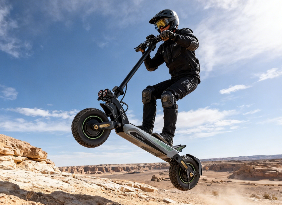 GT4 Dual Motor Electric Scooter: 2400W Power, 45 MPH Speed & Off-Road Performance