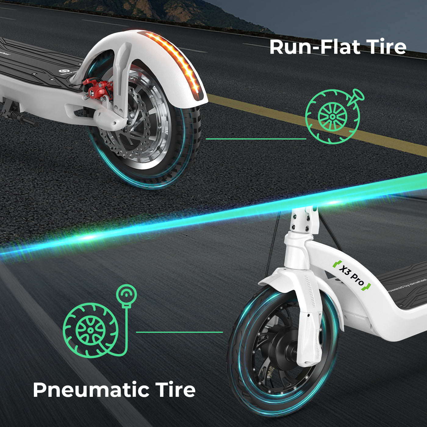 X3Pro Smart Commuting Electric Scooter 1200W Isinwheel