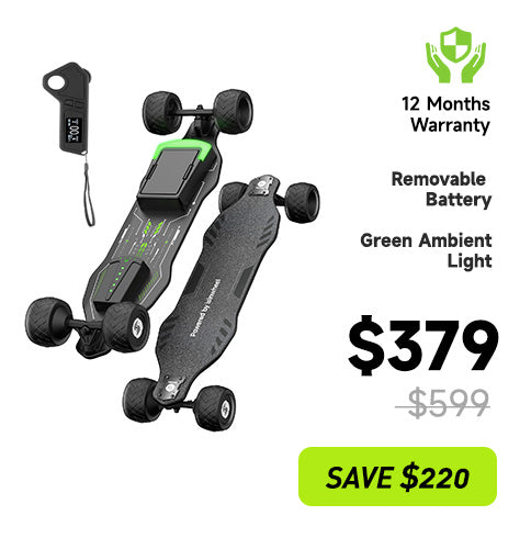 isinwheel V8 Electric Skateboard with Portable Removable Battery & Remote Control