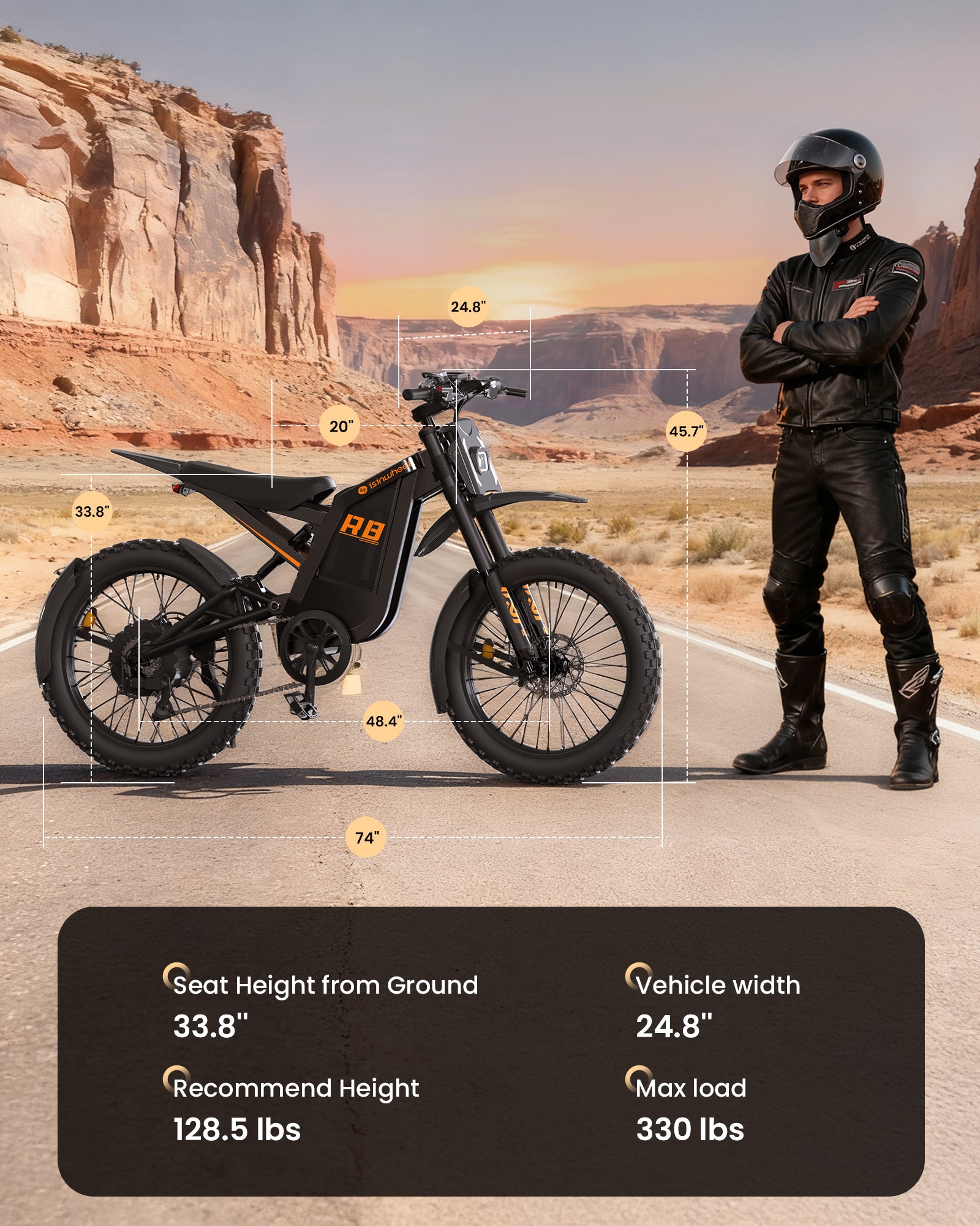 R8 Electric Dirt Bike for Adults 35 MPH & 150 Miles