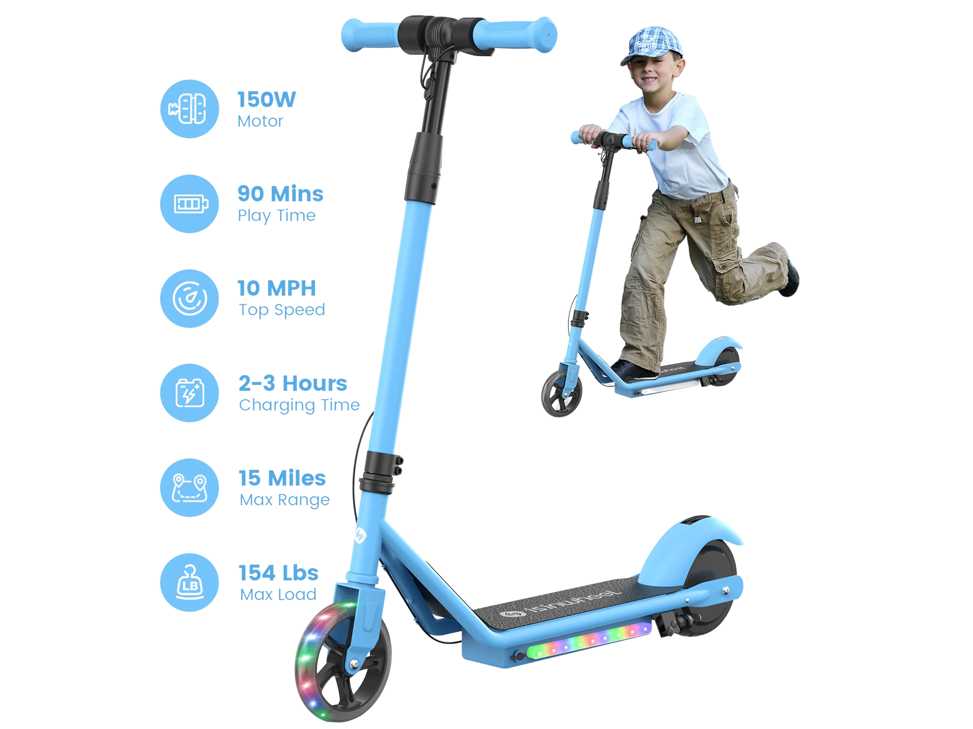 isinwheel S2 Electric Scooter for Kids Ages 6-14