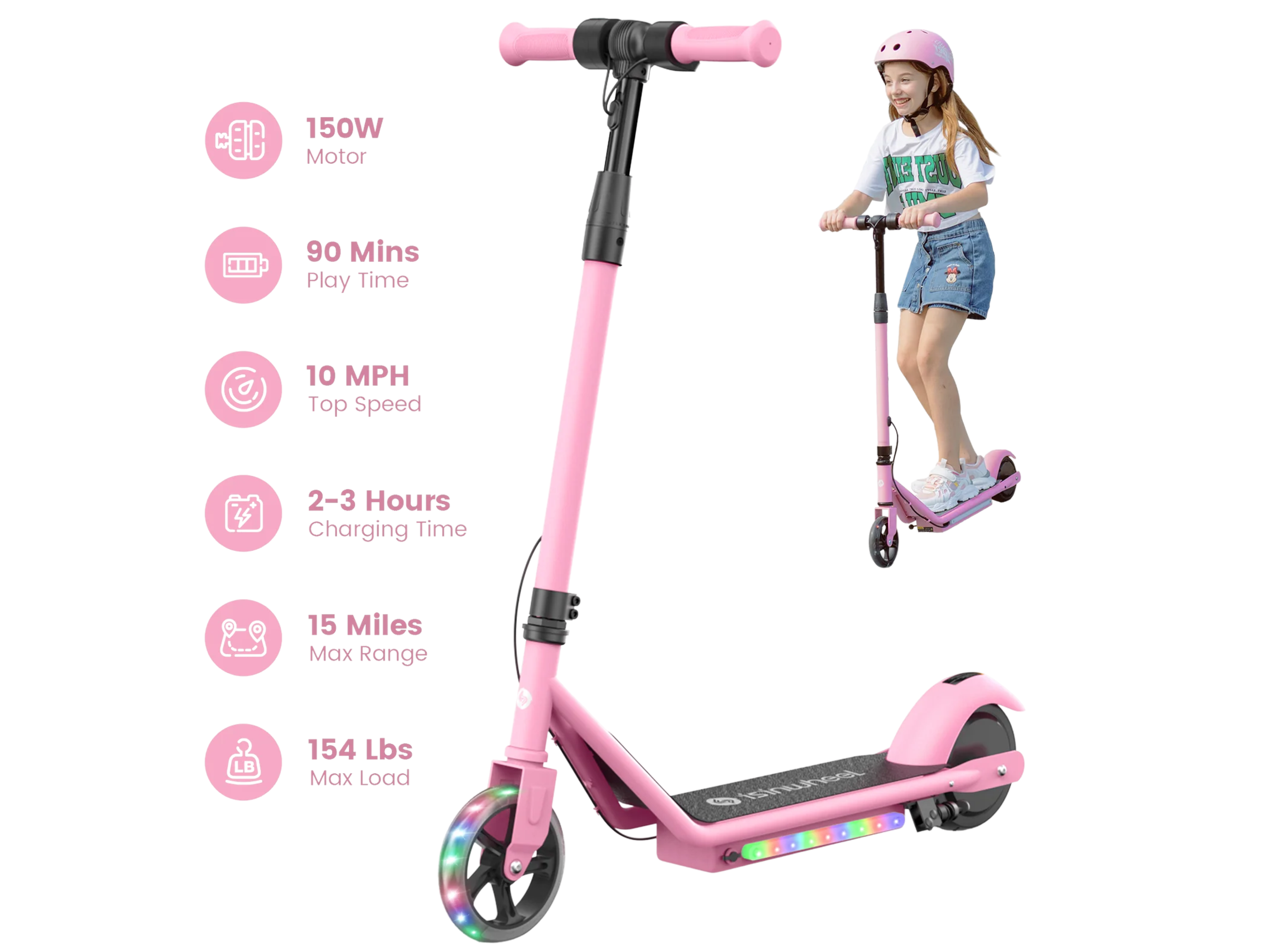 isinwheel S2 Electric Scooter for Kids Ages 6-14