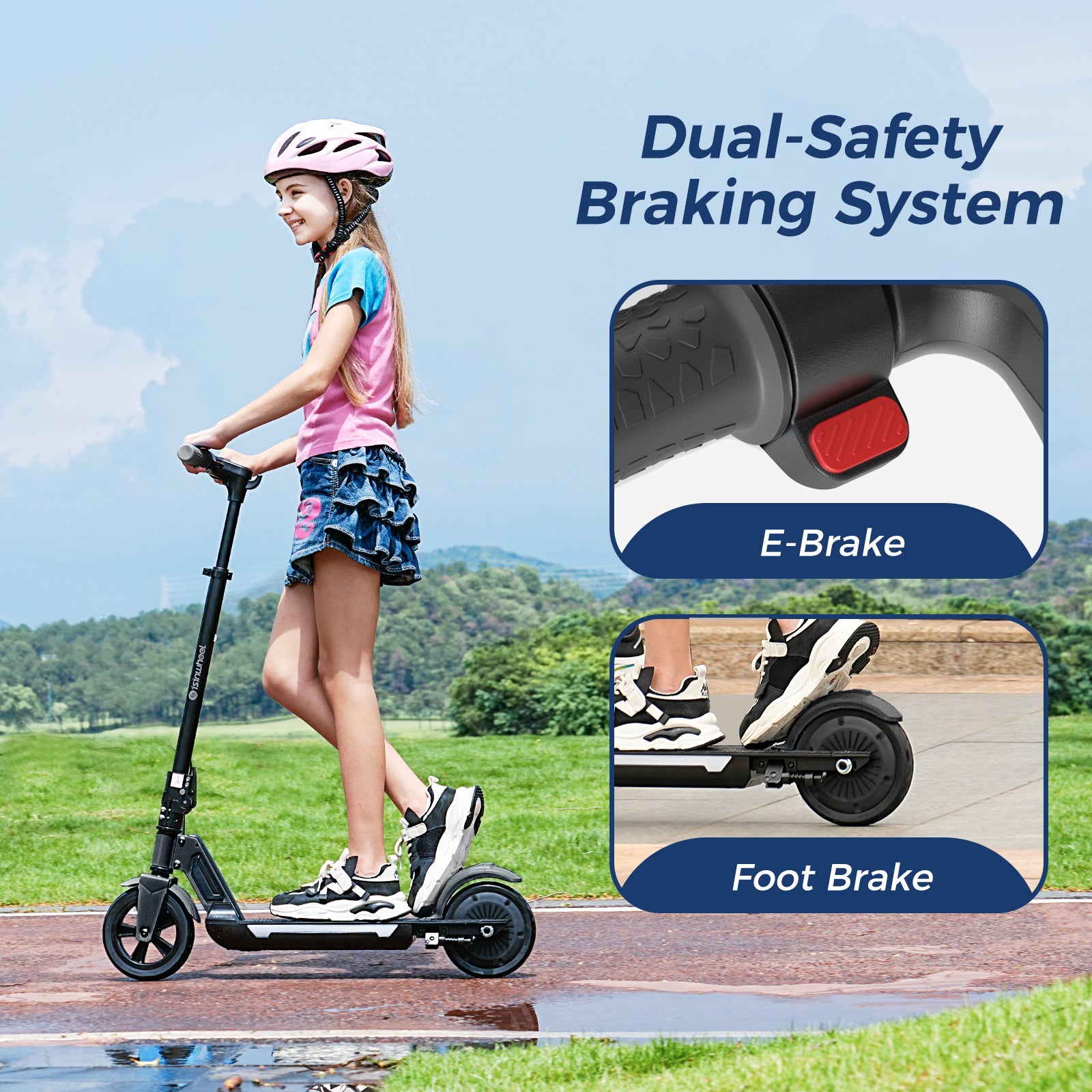 S7 Adjustable Electric Scooter for Kids Ages 8-14
