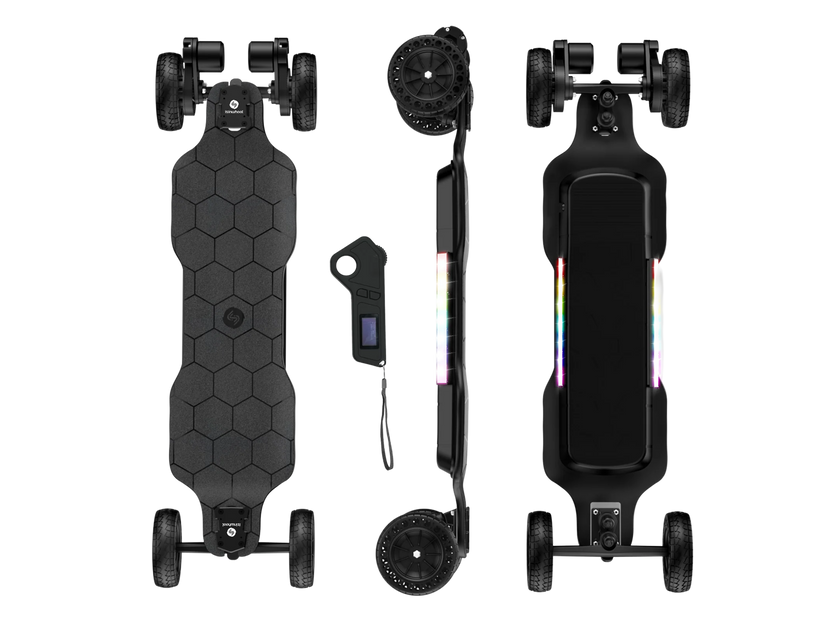 isinwheel V10 Off Road Electric Skateboard with Ambient Light & Remote Control