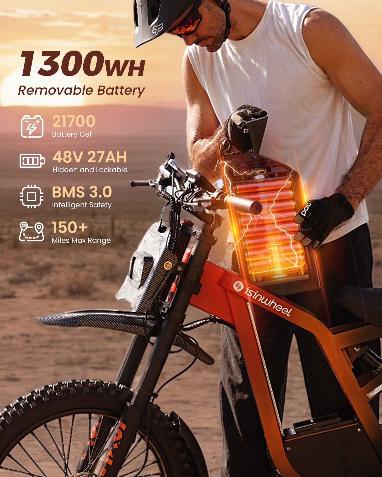 R8 Electric Dirt Bike for Adults 35 MPH & 150 Miles