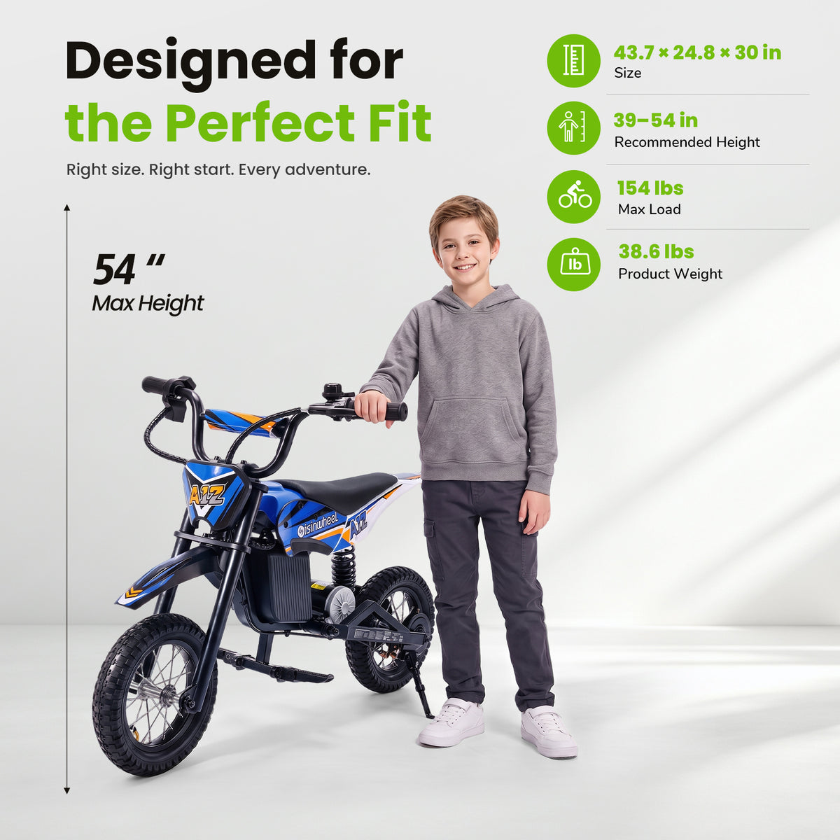 isinwheel A12 Electric Dirt Bike for Kids