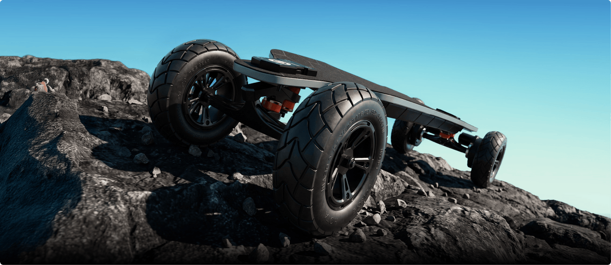 isinwheel V10 Pro all-terrain tires on rocky ground