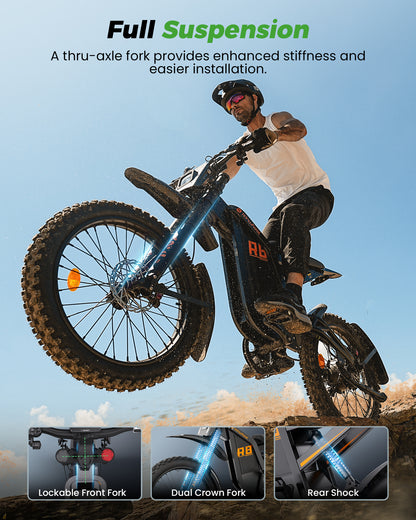 R8 Electric Dirt Bike for Adults 35 MPH & 150 Miles