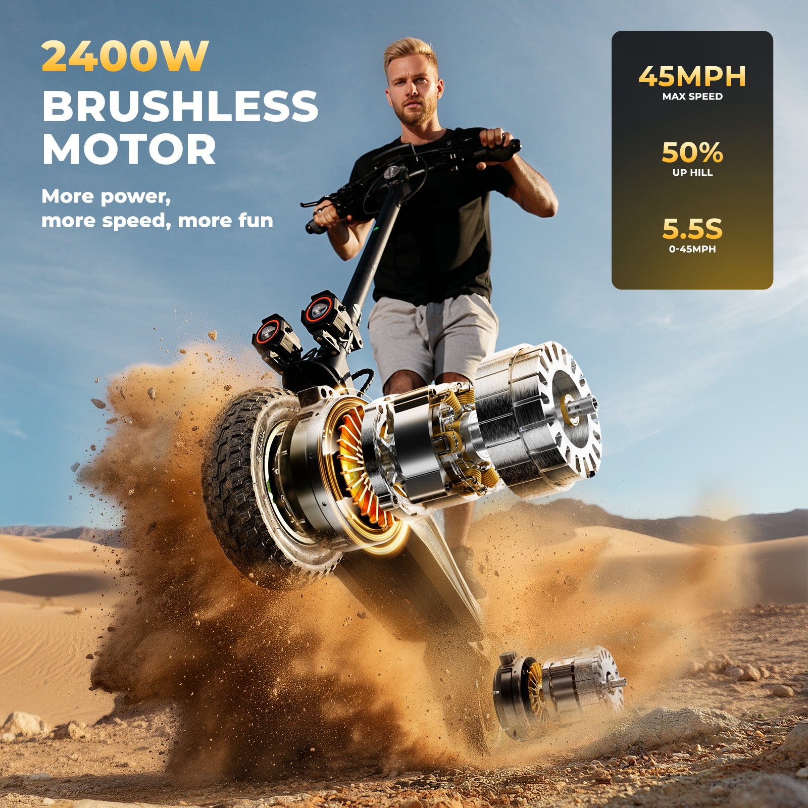 GT4 2400W Dual Motor Off-Road Electric Scooter 45MPH Top Speed