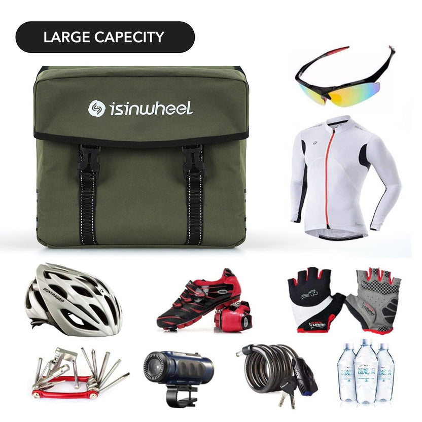 iSinwheel Official Store Green Isinwheel Bike Rack Pannier Bag