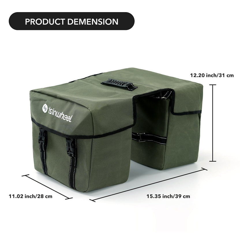 iSinwheel Official Store Green Isinwheel Bike Rack Pannier Bag