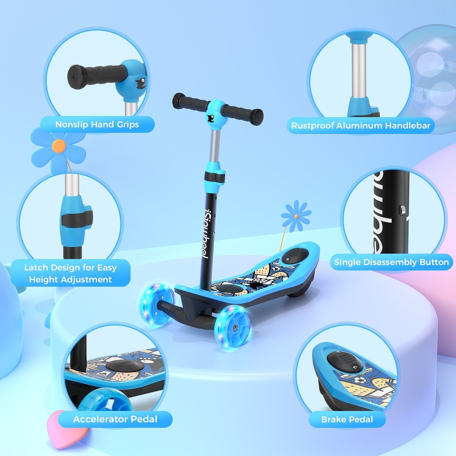 iSinwheel®Long Range 3 Wheel Kids Electric Scooter iSinwheel Official Store