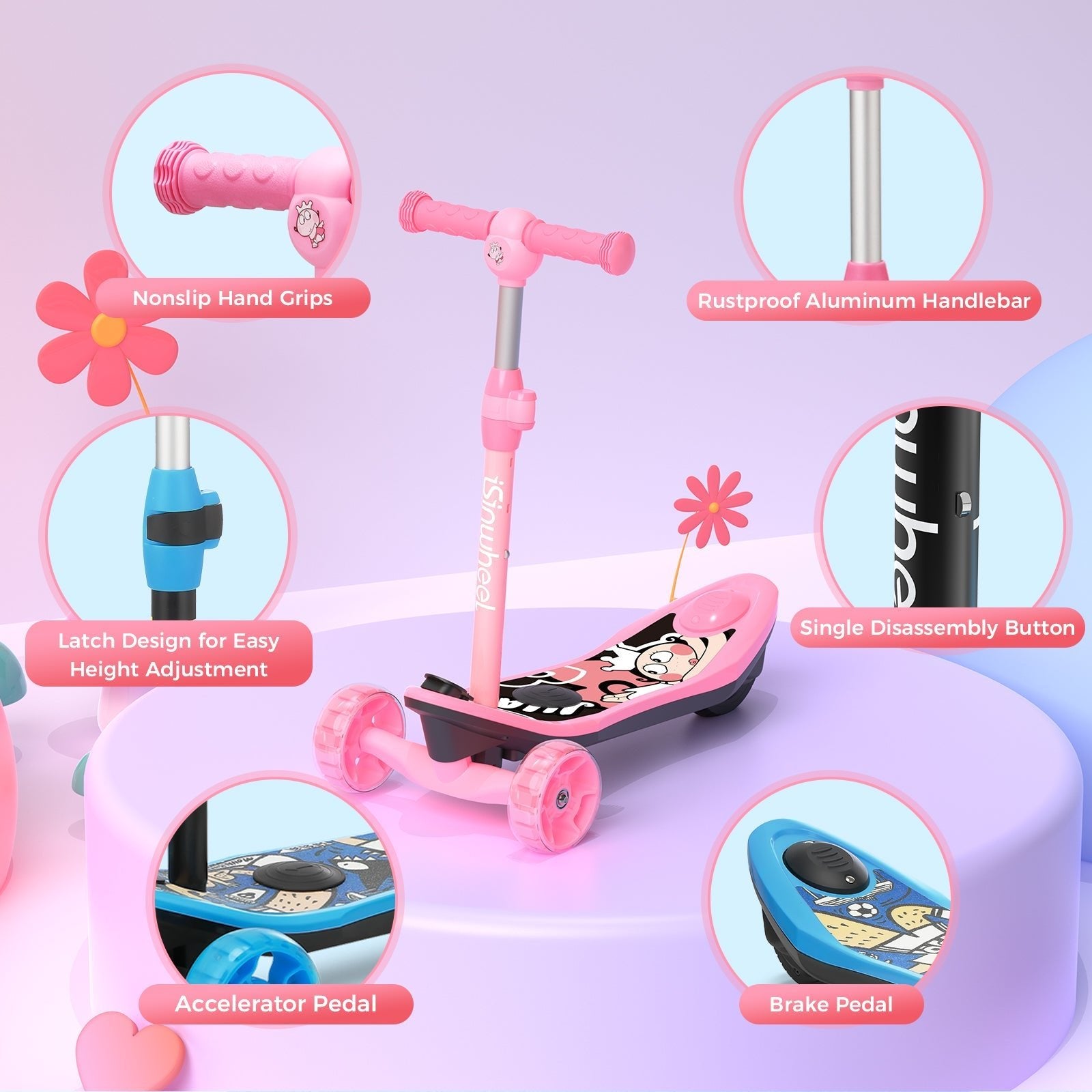 iSinwheel®Long Range 3 Wheel Kids Electric Scooter iSinwheel Official Store