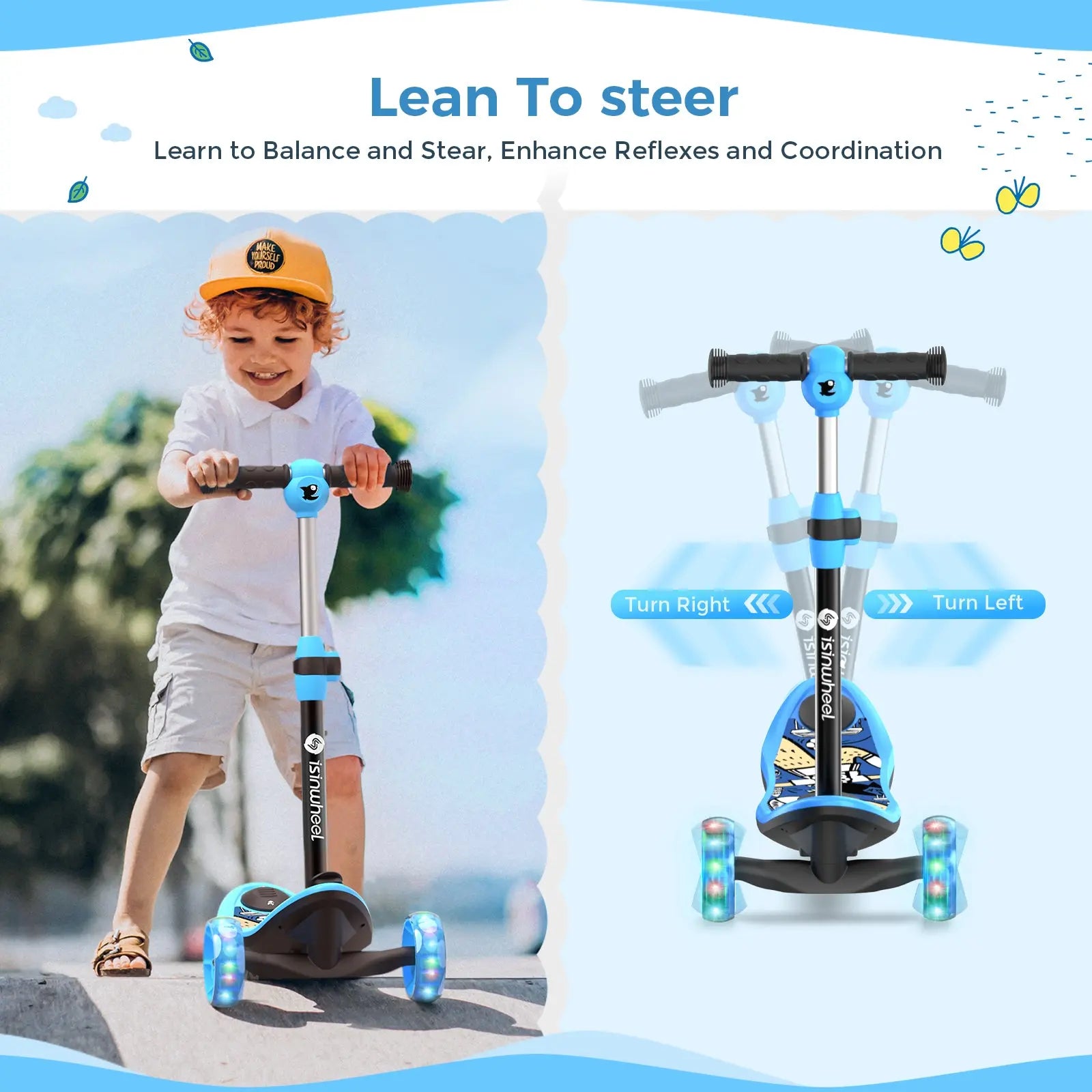 iSinwheel® 2in1 Electric Scooter for Kids Ages 3-12